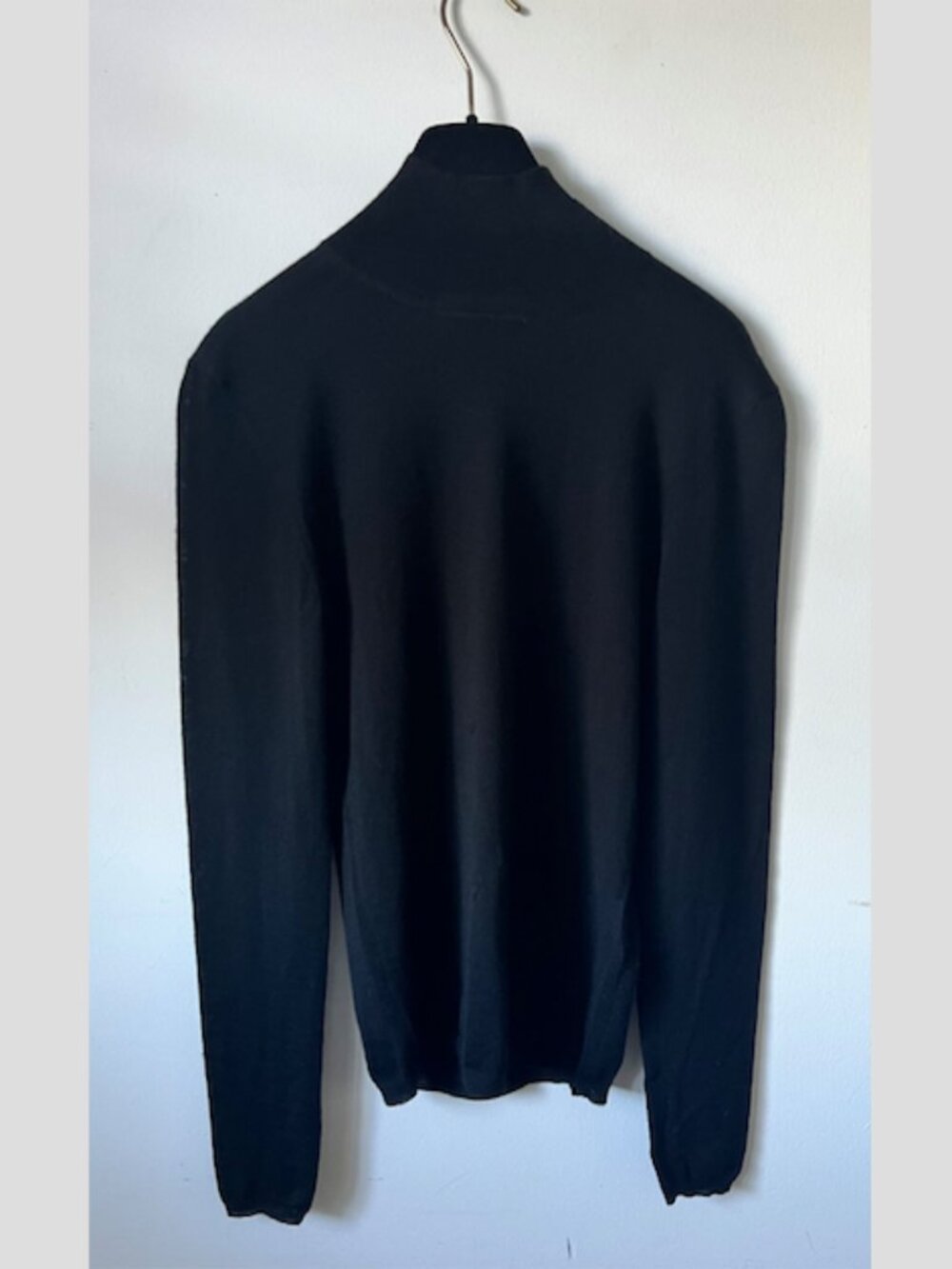 Dior Black Mock Neck Wool Long Sleeve Fine Knit Sweater FR 36 (S)